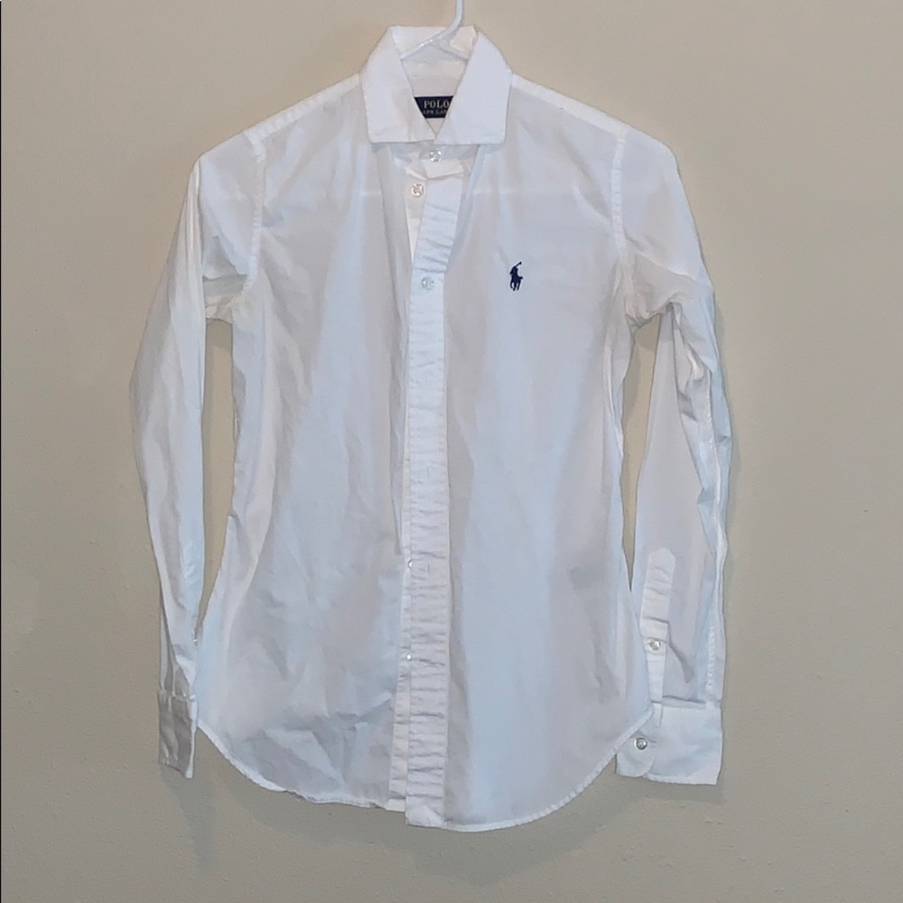 Polo button down shirt white size 2